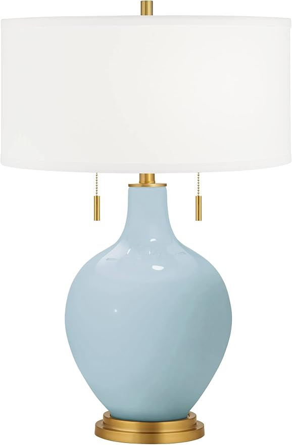 Color + Plus Toby Brass 28" Vast Sky Blue Glass Table Lamp | Amazon (US)