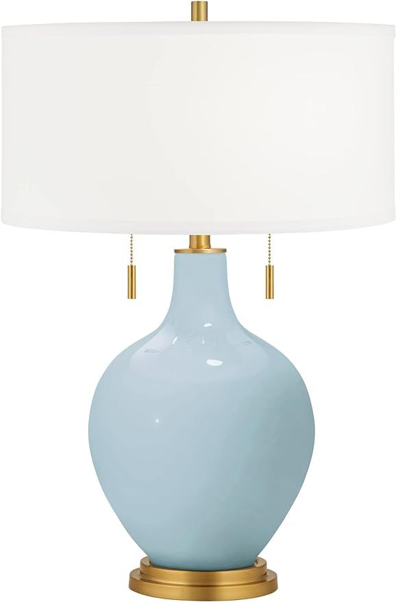 Color + Plus Toby Brass 28" Vast Sky Blue Glass Table Lamp | Amazon (US)