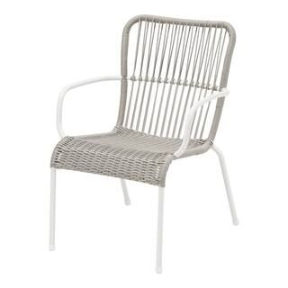 StyleWell Mix and Match Pine Vista Stacking Wicker Steel Outdoor Patio Dining Chair in Gray FRS50... | The Home Depot
