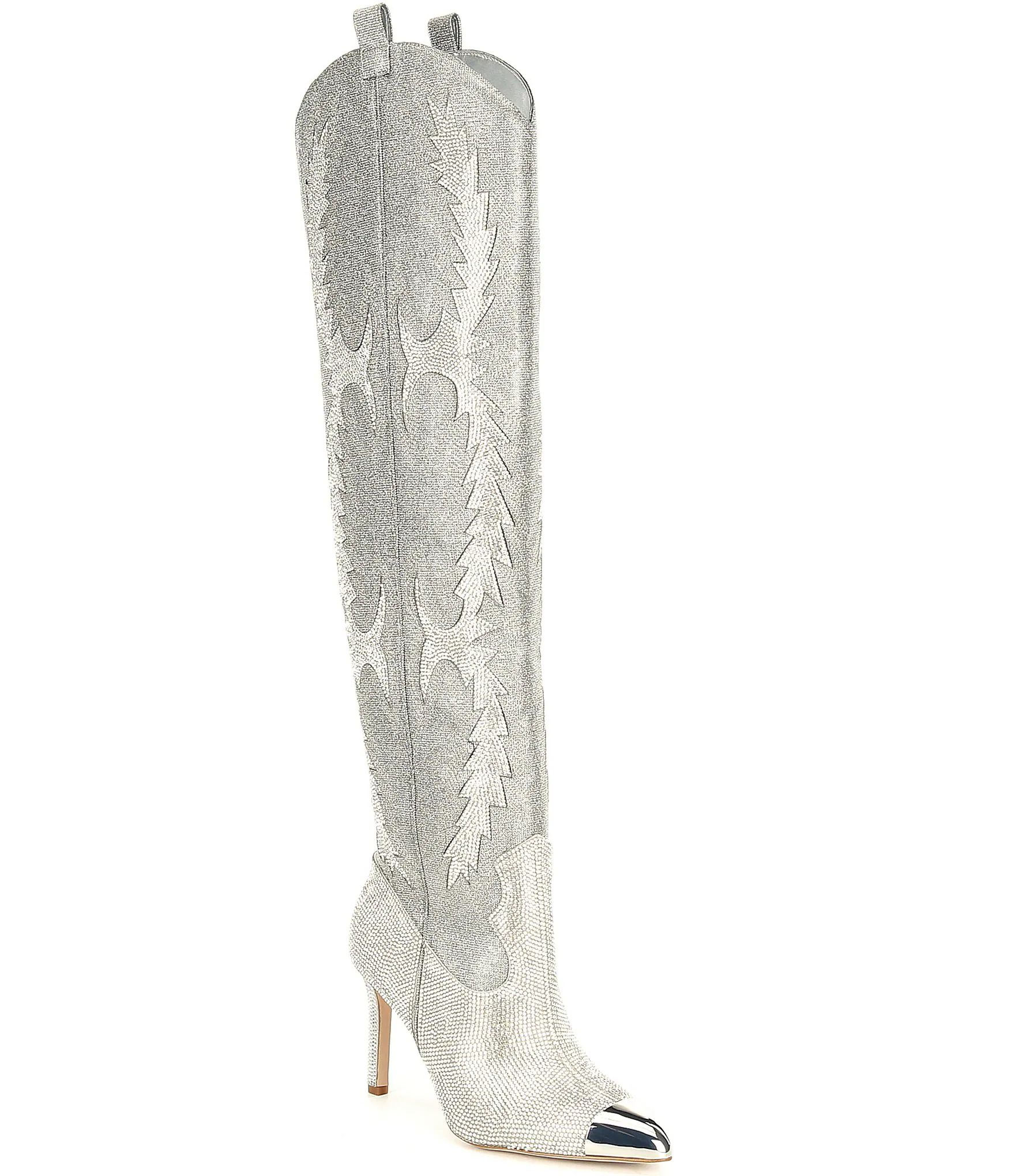 KatyannaTwo Rhinestone Embellished Over-the-Knee Western Dress Boots | Dillards