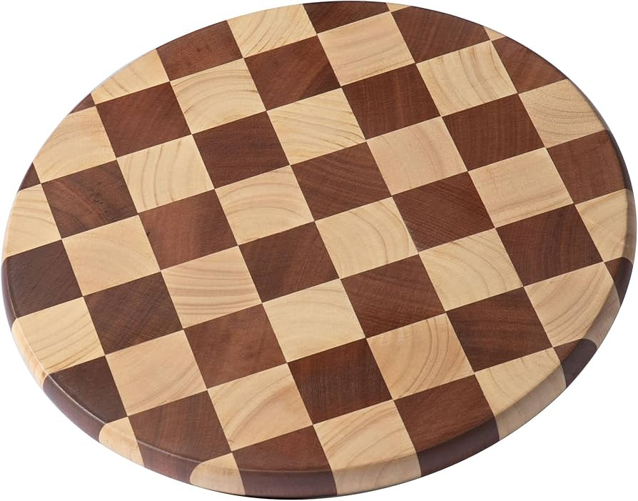 Checkered Wood Cutting Board, Chopping Board for Kitchen, Acaia Wood End Grain Serving Tray, Idea... | Amazon (US)
