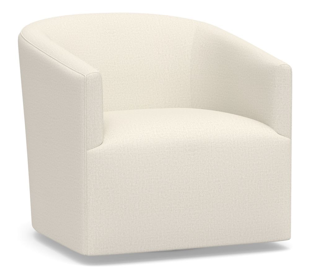 Baldwin Upholstered Swivel Armchair, Polyester Wrapped Cushions, Performance Everydayvelvet™ Sm... | Pottery Barn (US)
