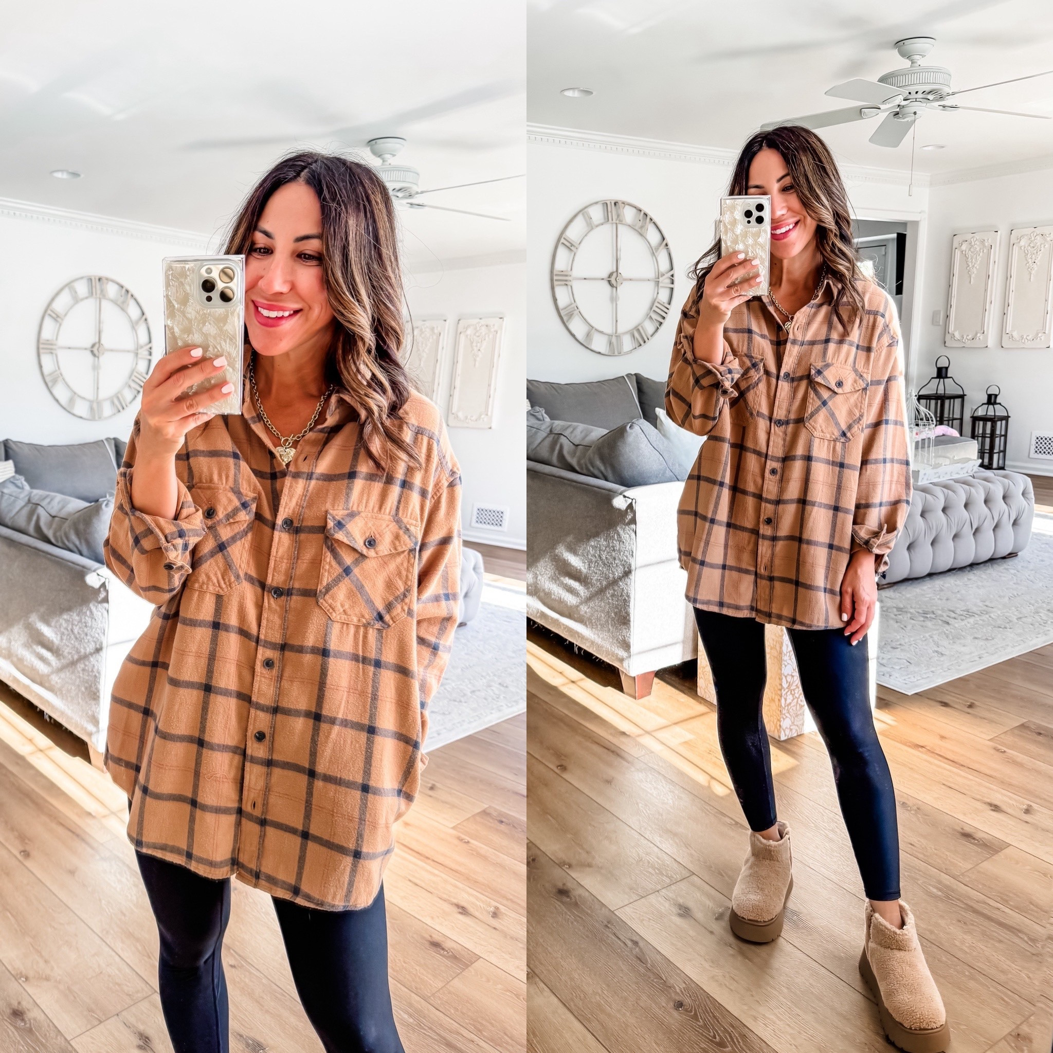 Small flannel shirt, small short leggings, Sherpa boots, TTS, target style

#LTKFindsUnder50 #LTKSaleAlert #LTKOver40