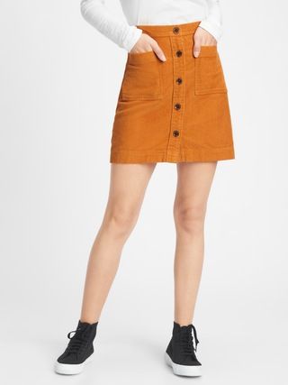 Button-Front Corduroy Skirt | Gap Factory