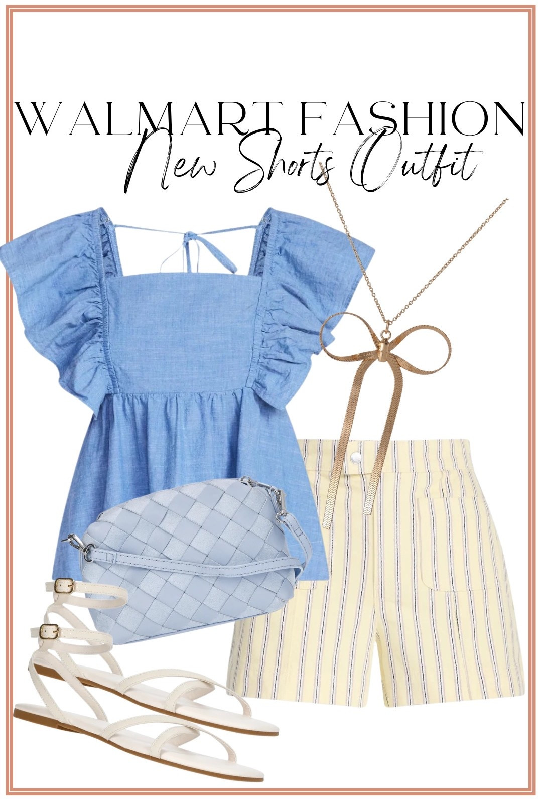This might be one of my favorite Walmart summer outfits yet! 💙☀️

How adorable is this chambray flutter sleeve top paired with these striped shorts?! The soft blue and buttery yellow combination is giving coastal summer vibes, and I can’t believe it’s all from Walmart! Add the woven-look handbag, bow necklace, and white sandals, and you’ve got the cutest outfit for vacation, brunch, shopping, summer events, or a casual date night.

Walmart keeps proving that affordable fashion can look so chic! These new arrivals are too good to pass up.

#walmartfashion #walmartfinds #walmartstyle #walmartnewarrivals #summerfashion #summeroutfit #stripedshorts #chambraytop #coastalstyle #vacationstyle #casualstyle #affordablefashion #budgetfriendlyfashion #momstyle #brunchoutfit #weekendstyle #ootd #styleinspiration #lookforless #fashionfinds #summerwardrobe #everydaystyle #fashionover30 #fashionover40

#LTKootd #LTKPetite