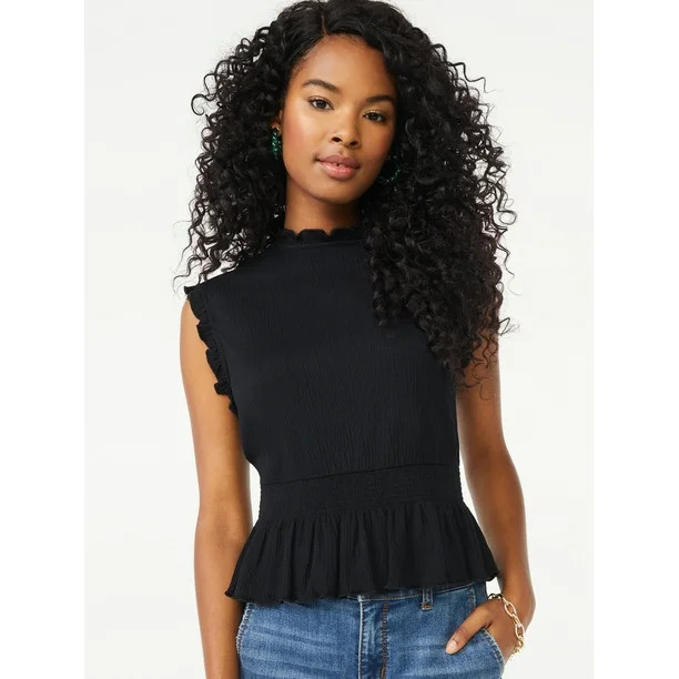 Scoop Women's Smocked Crop Top | Walmart (US)