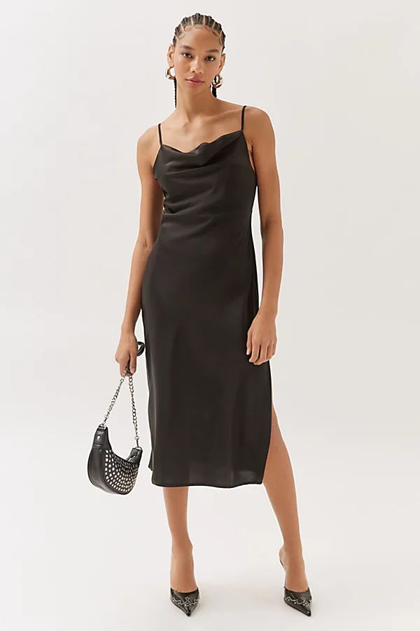 UO Mallory Cowl Neck Midi Slip Dress | Urban Outfitters (US and RoW)