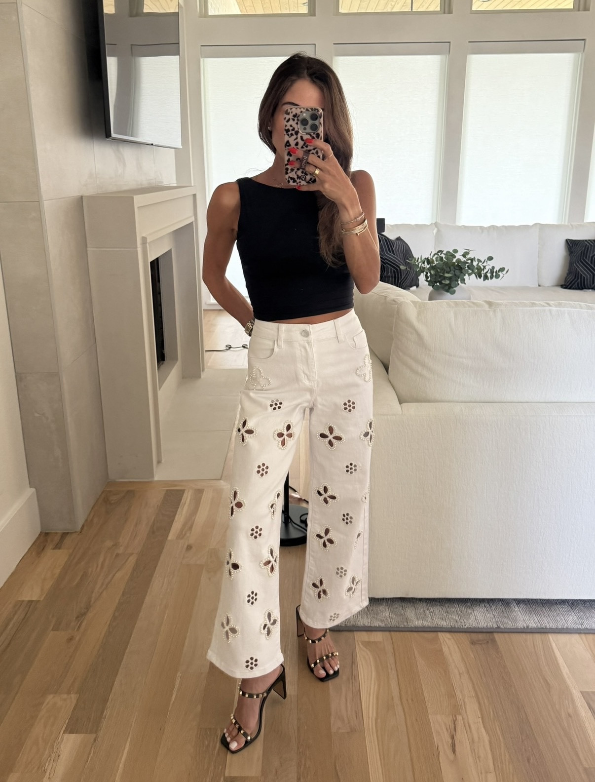 On trend white jeans with embellishments spring outfit 

#LTKPetite #LTKSaleAlert