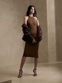 Cross-Back Midi Sweater Dress | Banana Republic Factory