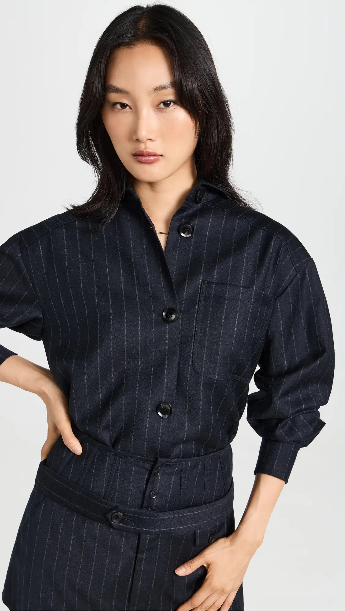 Marissa Webb Lou Pinstripe Shirt Jacket | Shopbop | Shopbop