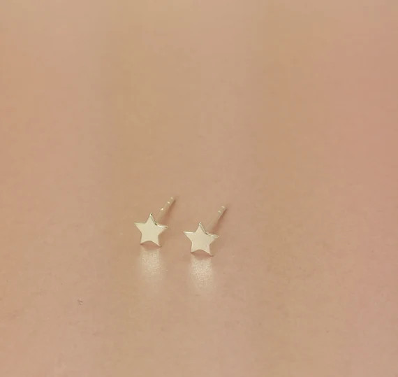 Teeny Tiny Sterling Silver Star Stud Earrings. Delicate 925 Sterling Teeny Star earrings studs. S... | Etsy (US)