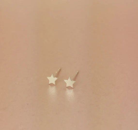 Teeny Tiny Sterling Silver Star Stud Earrings. Delicate 925 Sterling Teeny Star earrings studs. S... | Etsy (US)