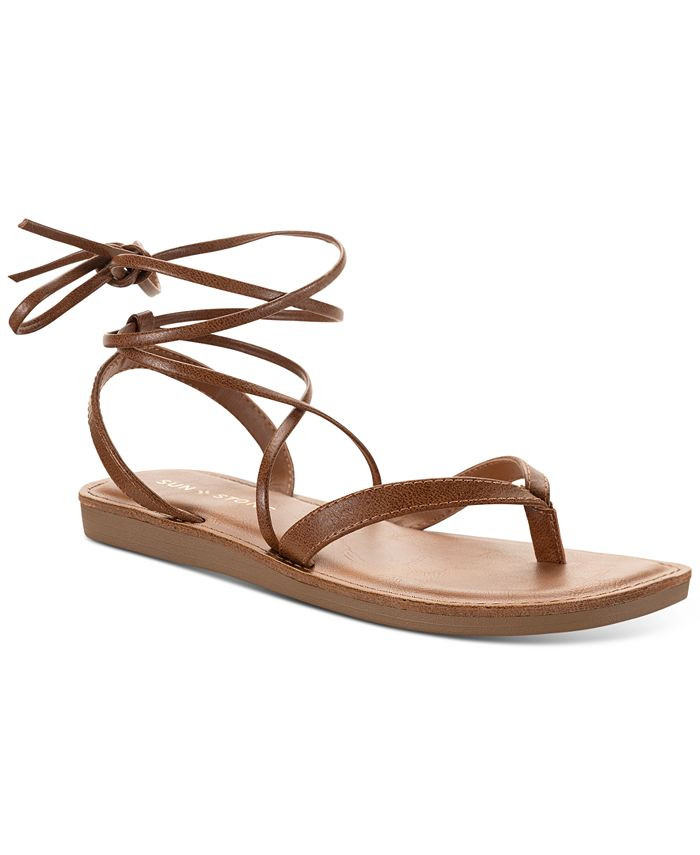Sun + Stone Maggie Ankle-Tie Sandals, Created for Macy's & Reviews - Sandals - Shoes - Macy's | Macys (US)