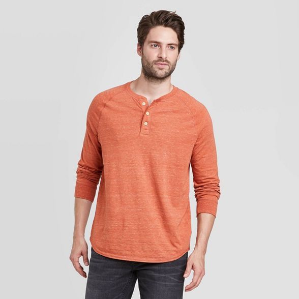 Men's Standard Fit Long Sleeve Button-Down Henley T-Shirt - Goodfellow & Co™ | Target