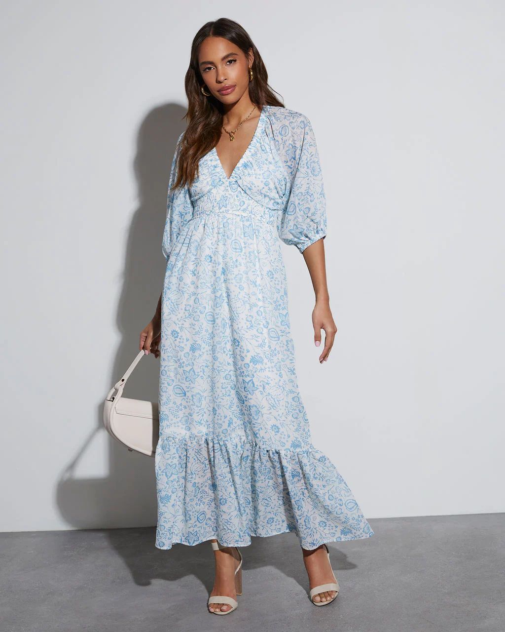 Bailey Long Sleeve Floral Maxi Dress | VICI Collection