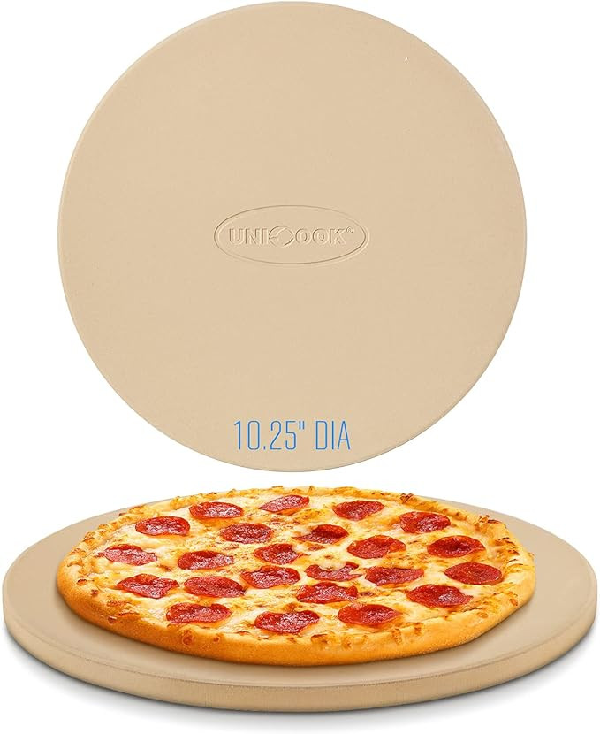 Unicook Pizza Stone, 10.25 Inch Round Pizza Grilling Stone, Small Pizza Stone for Oven, Baking St... | Amazon (US)