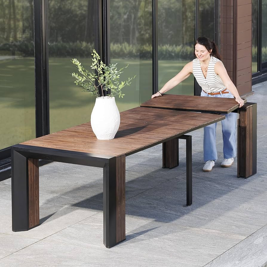 Transformer Table Outdoor Furniture Patio Table for 2 to 12, Expandable Dining Table for Modern O... | Amazon (US)