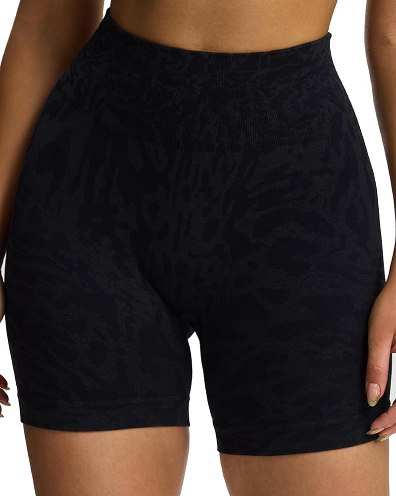 Aoxjox Seamless Camo Scrunch Workout Biker Shorts for Women Tummy Control High Waisted Athletic G... | Amazon (US)