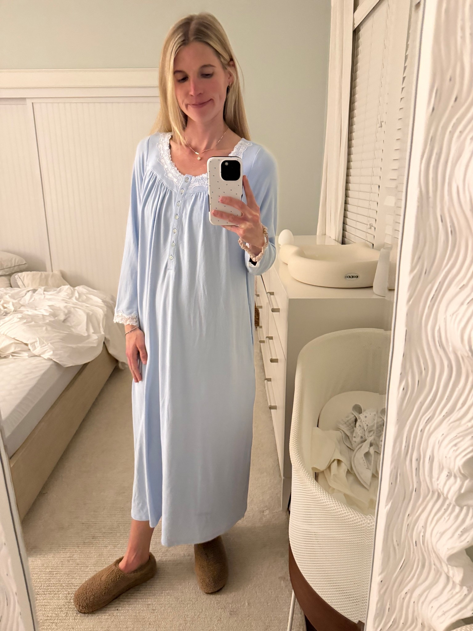 My current favorite postpartum comfies. This Eileen west nightgown has truly changed my life - the material is cozy and warm and so so soft and I finally upgraded my Ugg slippers to bombas slippers and am in heaven. Both would make good gifts for a new mom - the blue nightgown would be good in a hospital bag for a new boy mom too . Nightgown  has buttons so is nursing friendly

Nursing nightgowns, hospital bag, boy mom nightgown, slippers, gifts for new mom , postpartum pajamas , nursing pajamas 

#LTKBump #LTKmomlife #LTKBaby