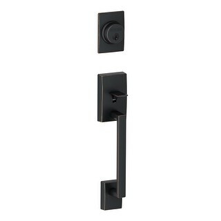 Schlage F58-CEN Century Single Cylinder Exterior Entrance Handleset from the F-Series - Matte Bla... | Bed Bath & Beyond