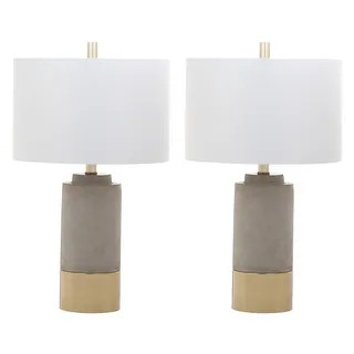 SAFAVIEH Lighting 24-inch GreyTable Lamps (Set of 2) - 14" x 14" x 24" | Bed Bath & Beyond
