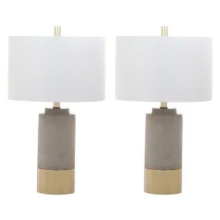 SAFAVIEH Lighting 24-inch GreyTable Lamps (Set of 2) - 14" x 14" x 24" | Bed Bath & Beyond