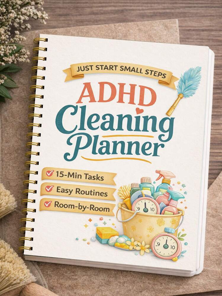 1pc ADHD Cleaning Planner,Home Cleaning Schedule,Weekly,Monthly,Yearly Cleaning Checklist,Declutt... | SHEIN