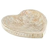 47th & Main Creative Brands Carved Heart-Shaped Wooden Bowl, Large, White | Amazon (US)
