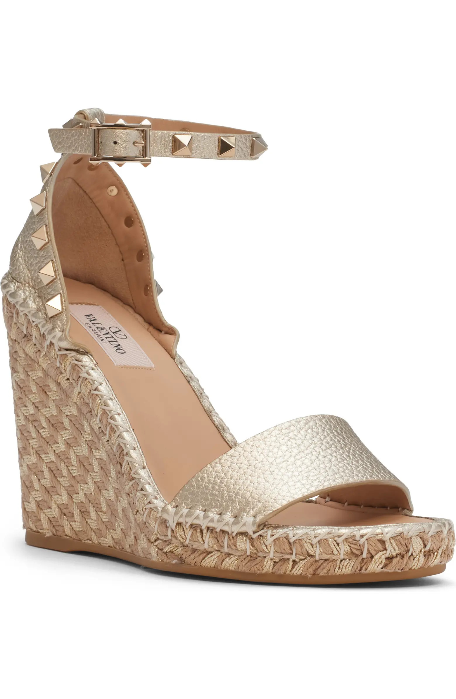 Rockstud Metallic Espadrille Wedge Sandal (Women) | Nordstrom