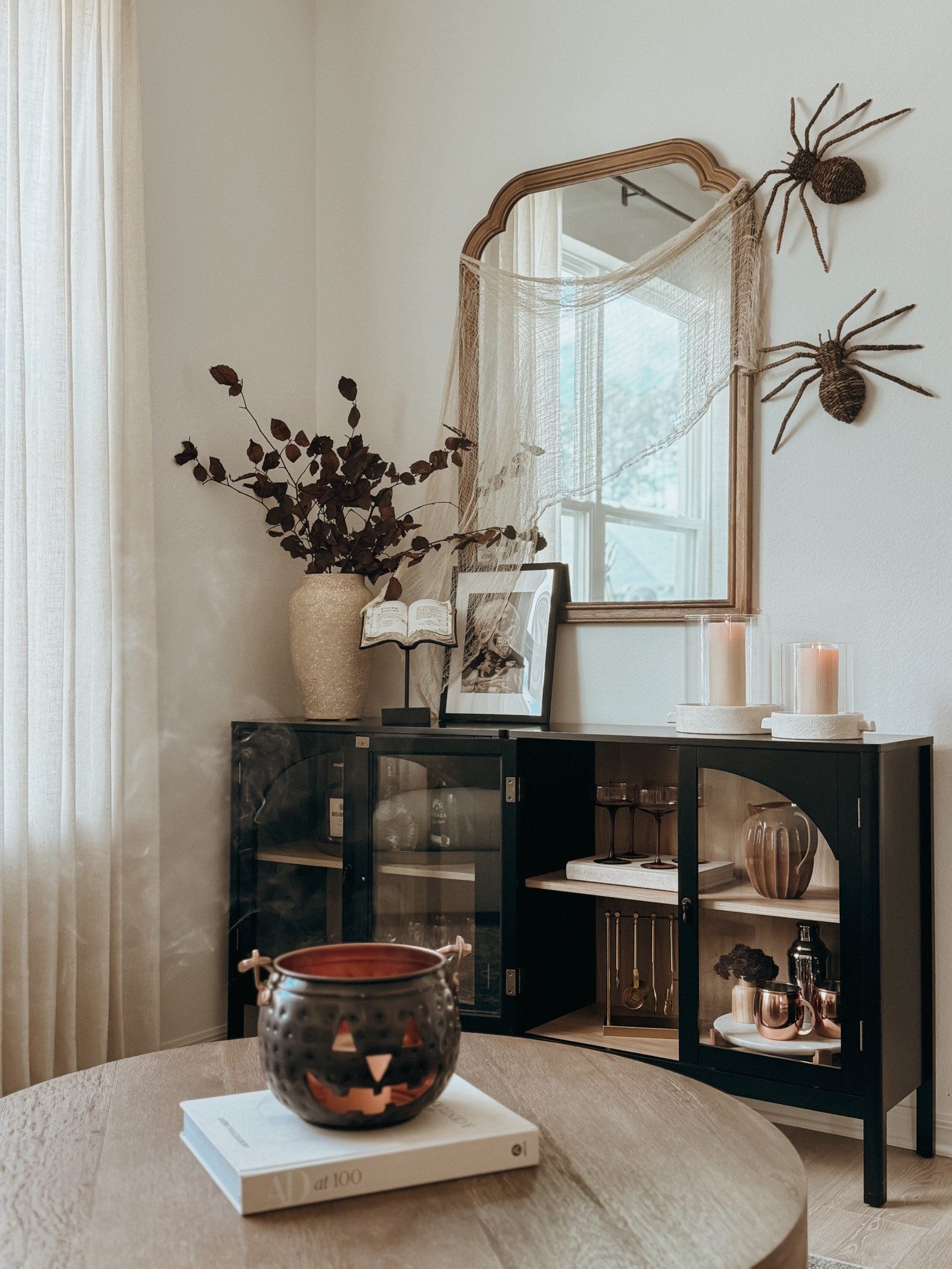 Halloween bar cabinet styling 

#LTKHalloween #LTKSeasonal