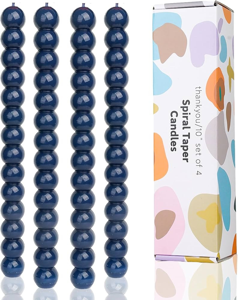 LPUSA Navy Spiral Taper Candles Twisted Candle Conical Stick Candles for Holiday Wedding Party Wa... | Amazon (US)