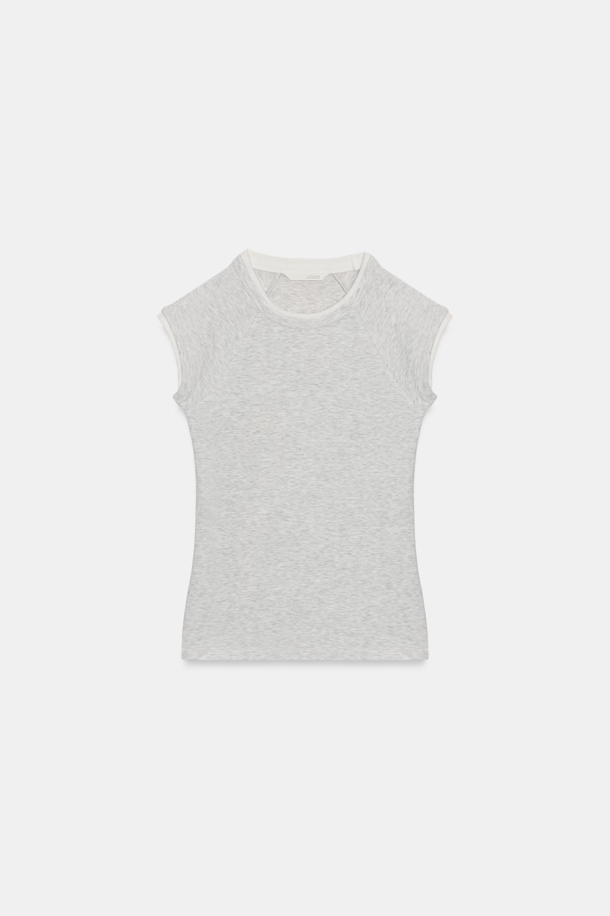DOUBLE SHORT SLEEVE EFFECT T-SHIRT | Zara US