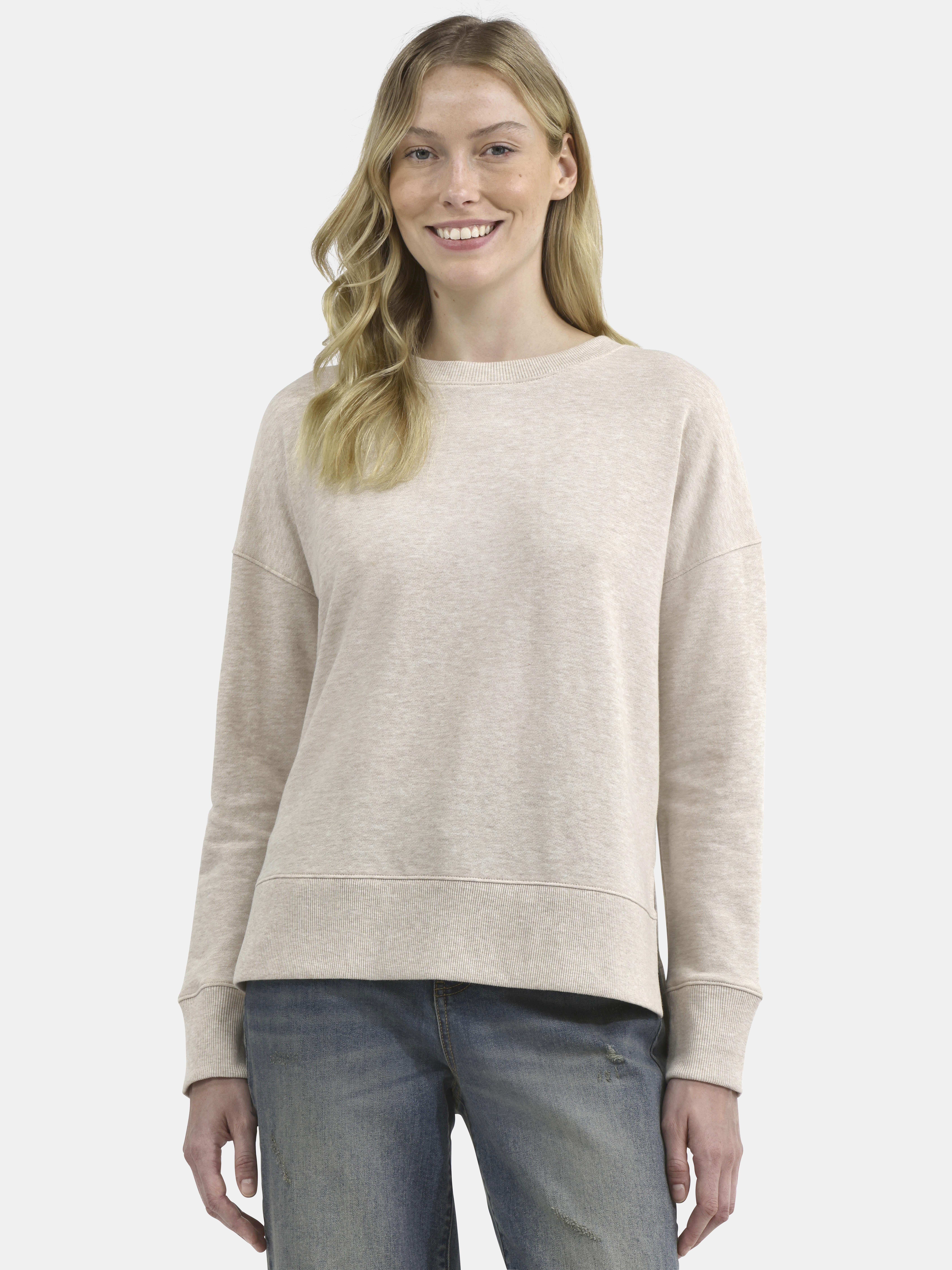 Time and Tru Women's Tunic Sweatshirt with High-Low Hem, Sizes XS -4X | Walmart (US)