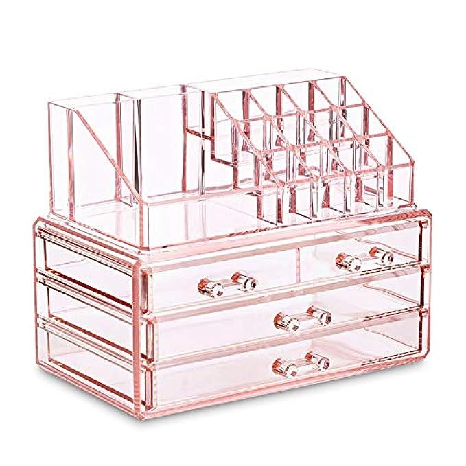 Ikee Design Acrylic Jewelry & Cosmetic/Makeup Storage Display Boxes Set. | Amazon (US)