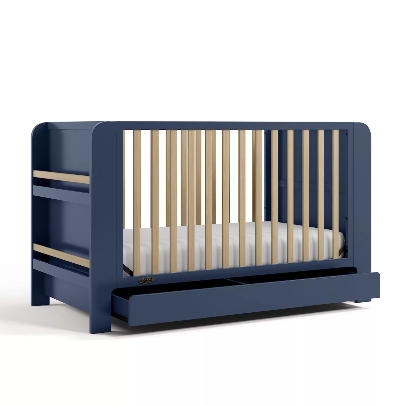 Graco® Read with Me Convertible Crib with Drawer, Black Blue | Kohl's