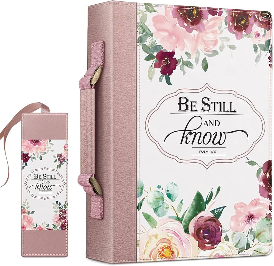 Large Classic Bible Cover, FINPAC PU Leather Carrying Book Case Church Bag Bible Protective with ... | Amazon (US)