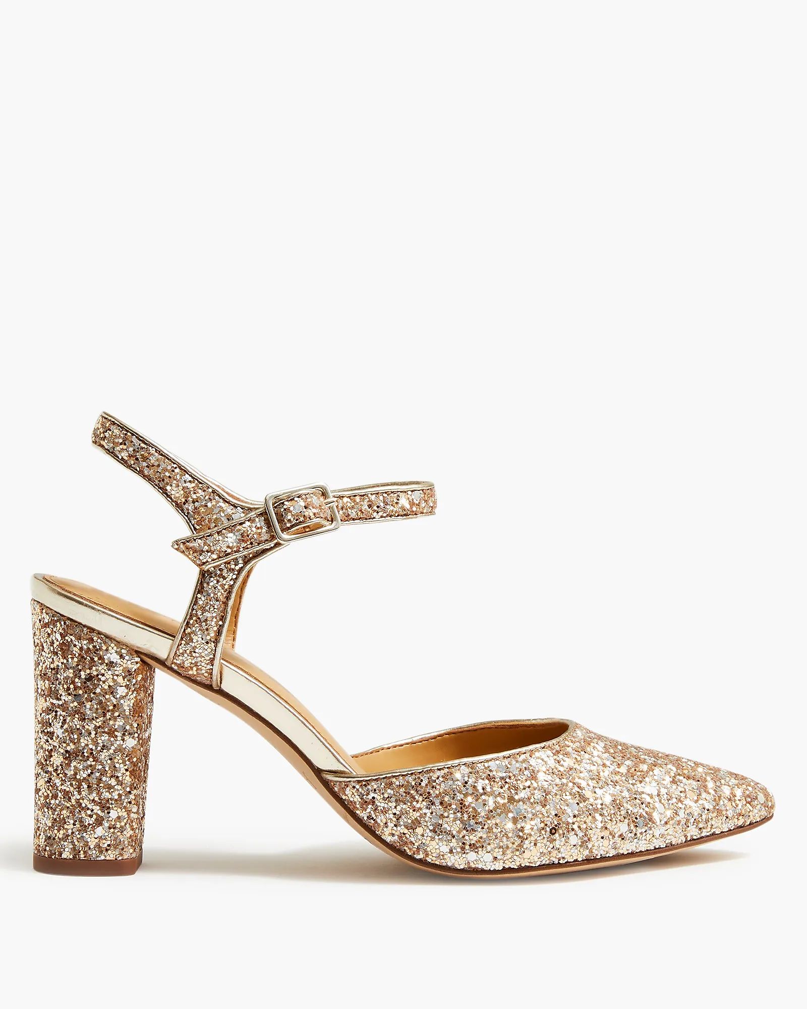 Glitter pointy-toe heels | J.Crew Factory