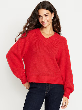 Cozy Cropped V-Neck Sweater | Old Navy (US)