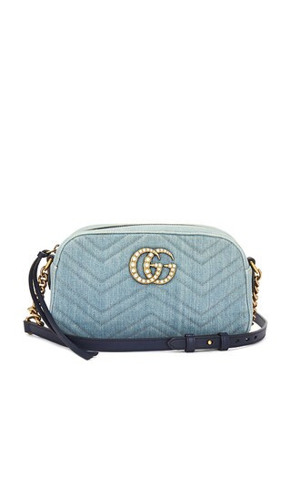 Gucci GG Marmont Chain Shoulder Bag in Light Blue | Revolve Clothing (Global)