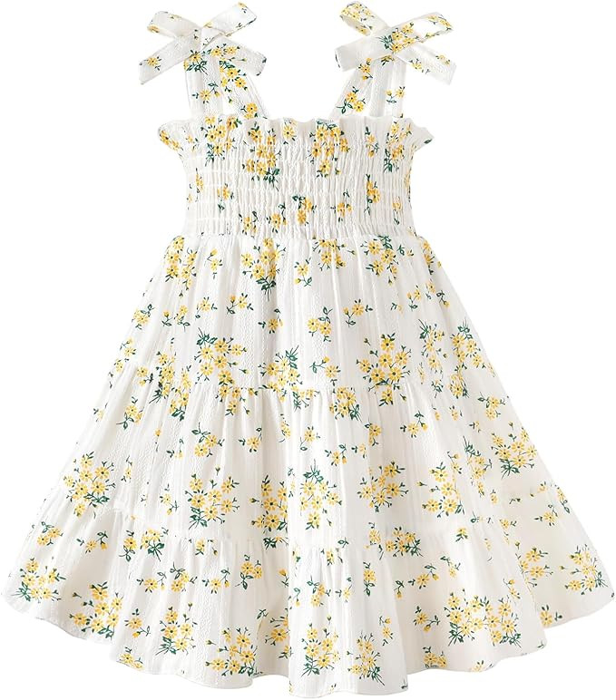HAPPYMA Toddler Girl Summer Dress Boho Floral Sleeveless Dresses Girls Beach Princess Sundress Ba... | Amazon (US)