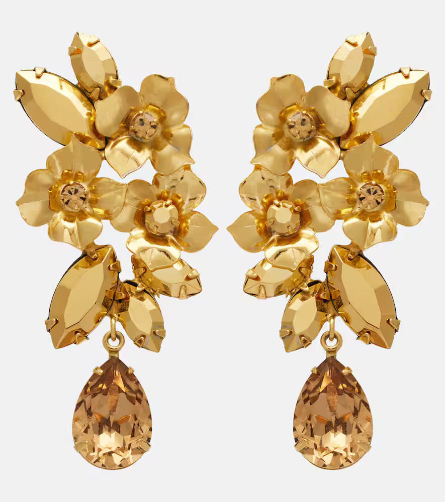 Jennifer Behr Fiore crystal-embellished gold-plated earrings | Mytheresa (US/CA)