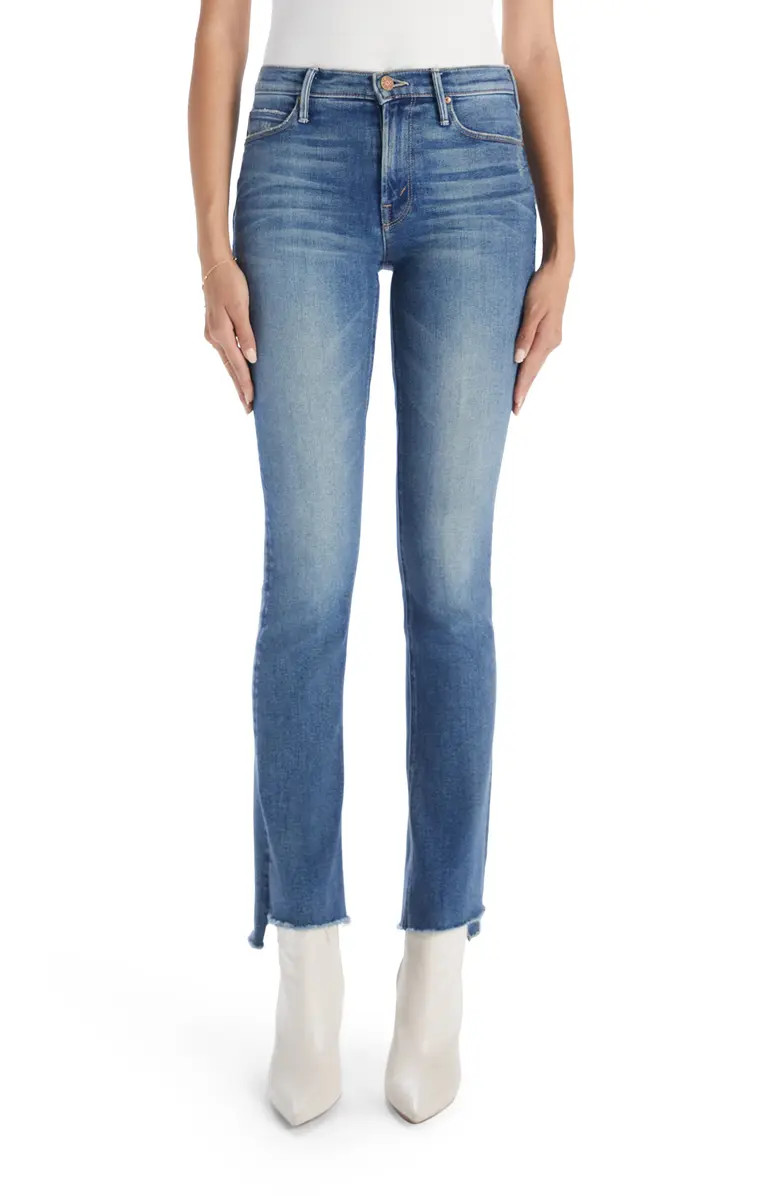 The Runaway High Waist Frayed Hem Jeans | Nordstrom