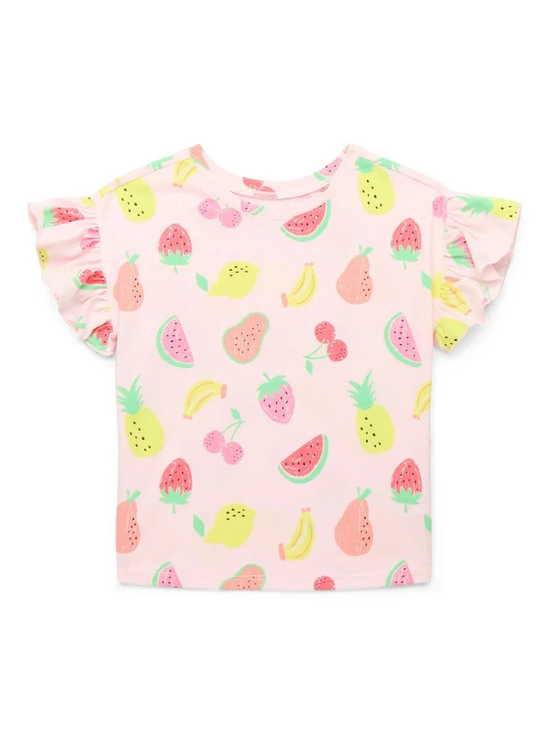 Garanimals Toddler Girls' Print Top with Short Flutter Sleeves, Sizes 18M-5T | Walmart (US)