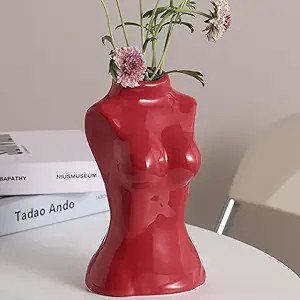hjn Female Body Vase- Flower Vase fo Decor,Ceramic Vase for Flowers, Red Decor Vases Woman Shape ... | Amazon (US)