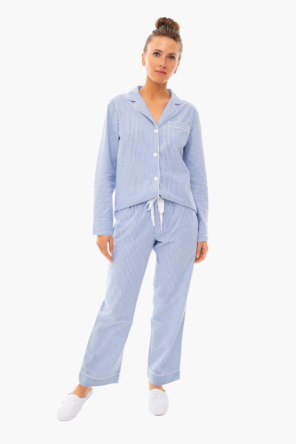 French Blue Seersucker Pajama Set | Tuckernuck (US)