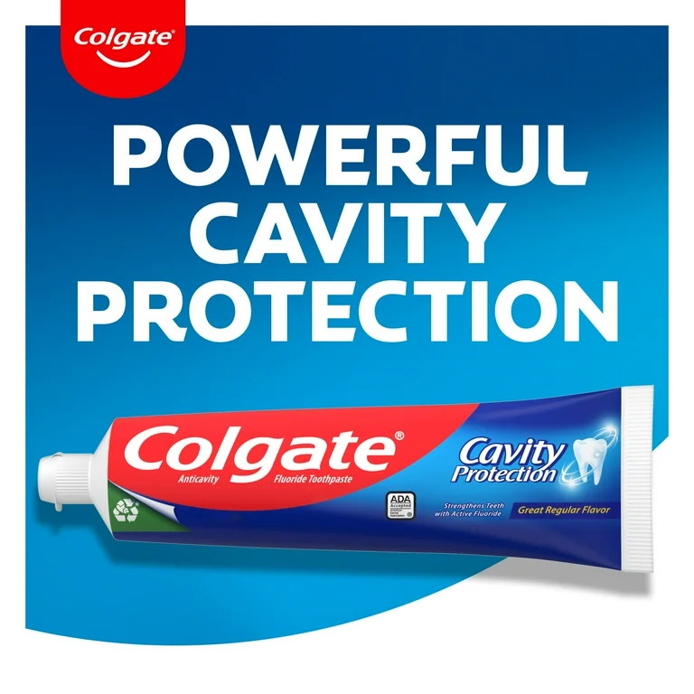 Colgate Cavity Protection Toothpaste with Fluoride, Minty Great Flavor, 6 oz Tube | Walmart (US)