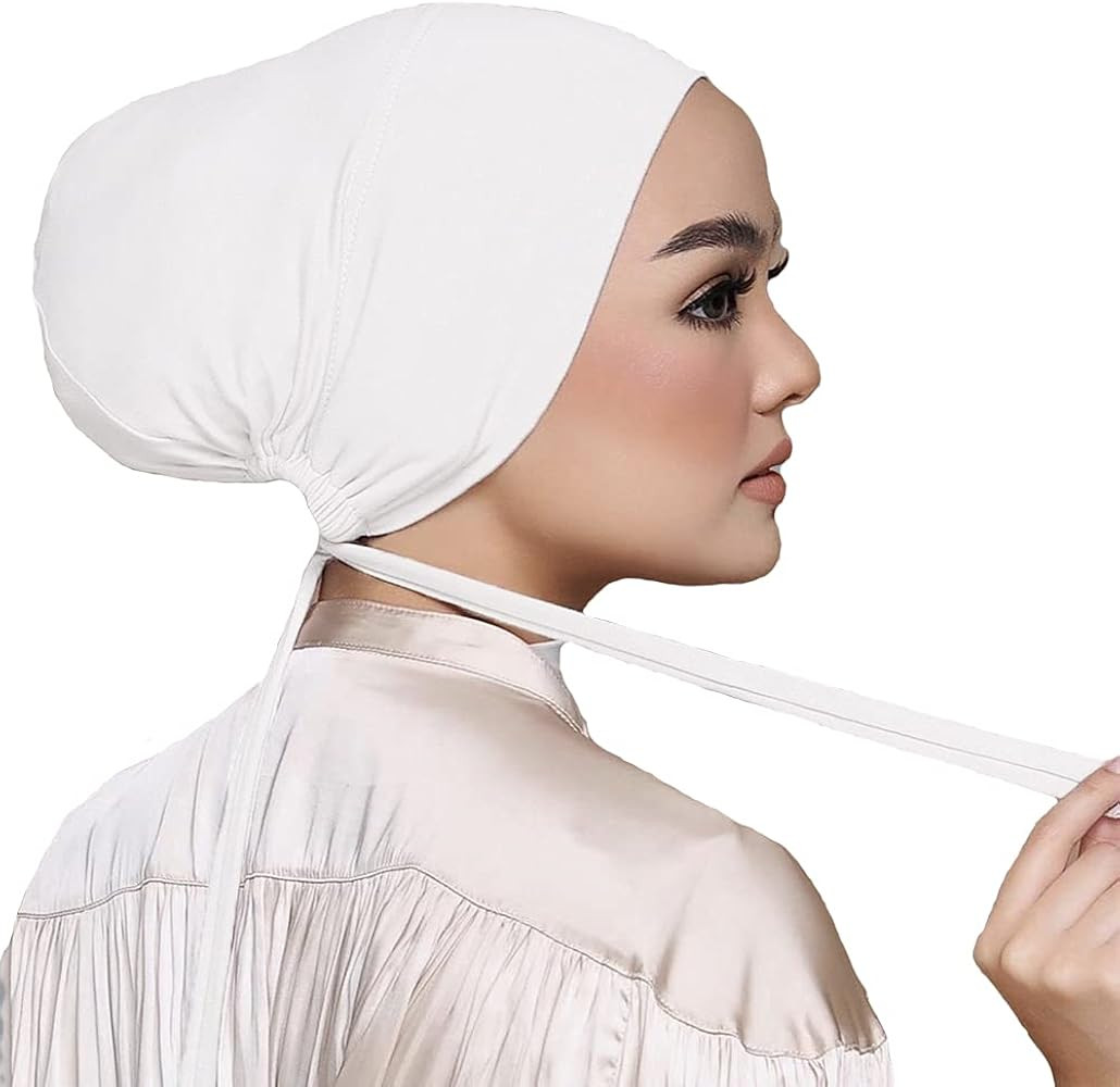Women Under Scarf Hat Hijab Undercap Islamic Muslim Under Scarf Hijab Cap with Tie-Back Closure | Amazon (US)