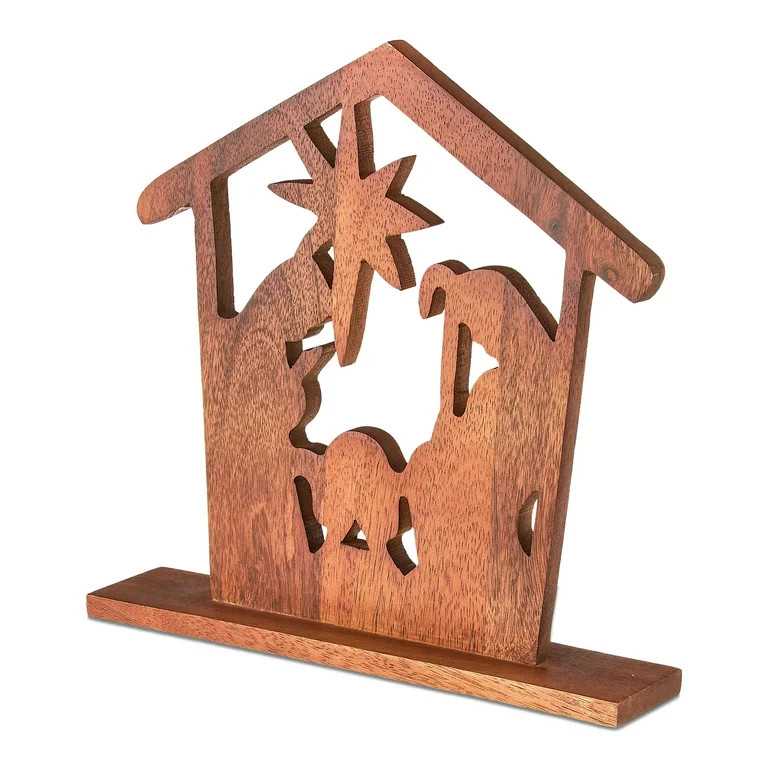 Wood Nativity Scene Characters Silhouette Indoor Tabletop Decor, 10", by Holiday Time - Walmart.c... | Walmart (US)