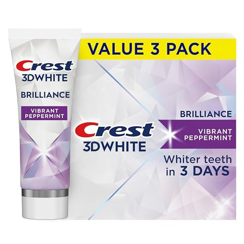 Crest 3D White Teeth Whitening Toothpaste for Adults, 4.6oz, 3 Pack, Stain Remover, Cavity Protection Fluoride Toothpaste, Strengthens Enamel, Faster Whitening, Brightens Teeth, Travel Size | Amazon (US)
