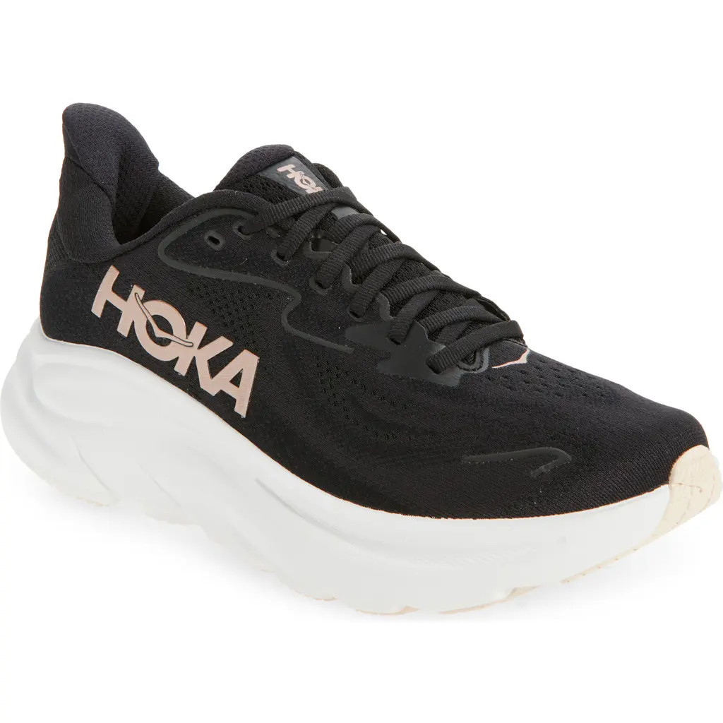 HOKA Clifton 10 Running Shoe in Black /Rose Gold at Nordstrom, Size 8.5 | Nordstrom